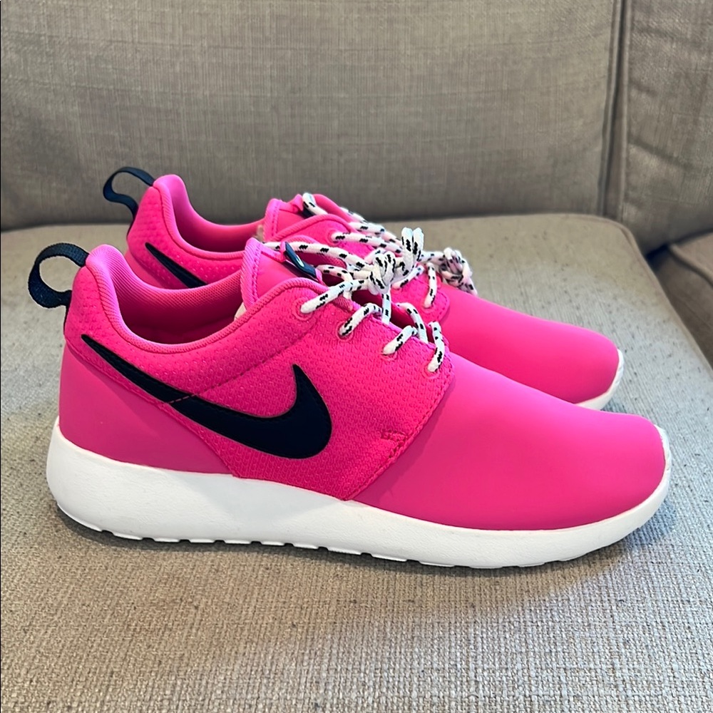 Nike Pink and Black Roshe Run Sneakers